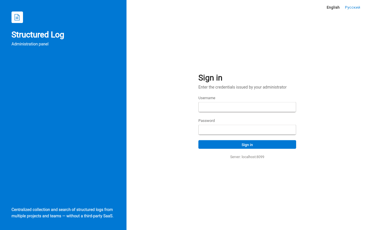 The sign-in screen